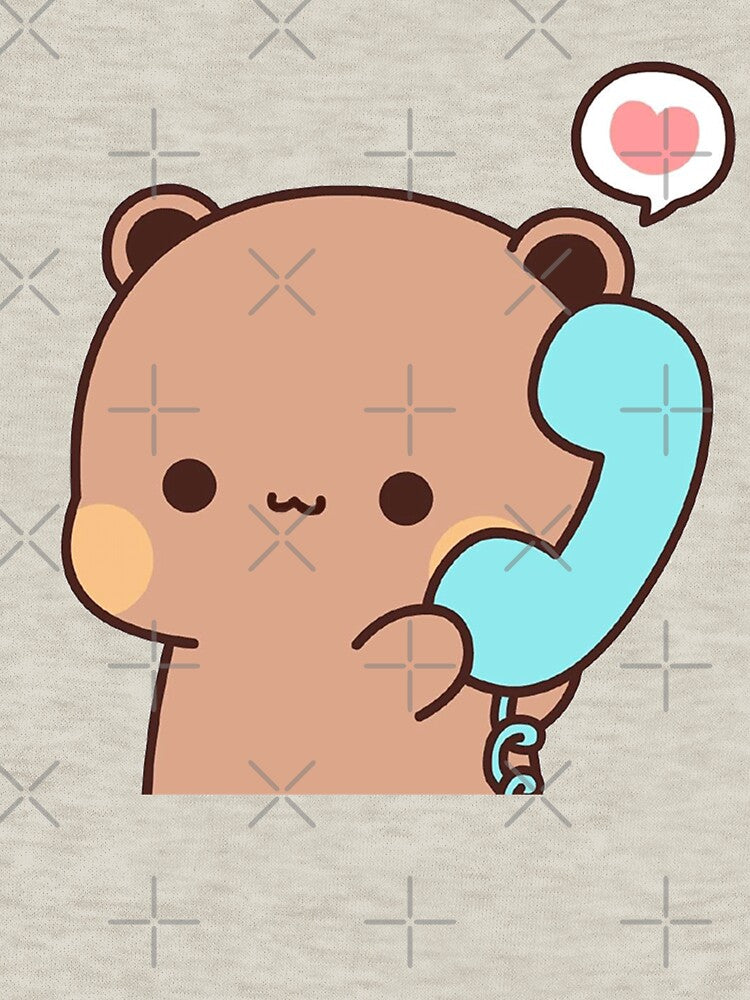 Dudu Is Making A Call To His Bubu, Cute Panda Bear Couple Bubu and Dudu by Collins Gonzales