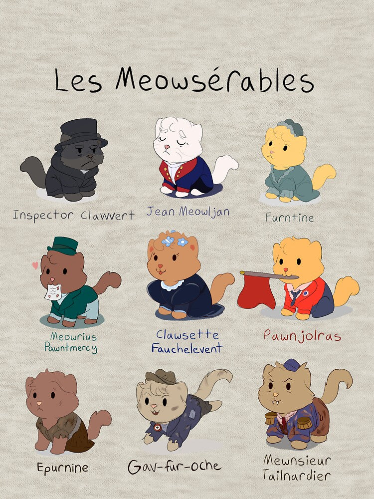 Cute Les Miserables Cat Pun (Les Meowserables) by MellowArtStuff