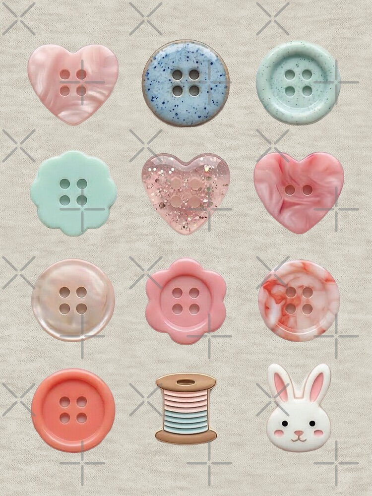 Pastel Button Collection Cute Glossy Sewing Buttons by clupheavenn