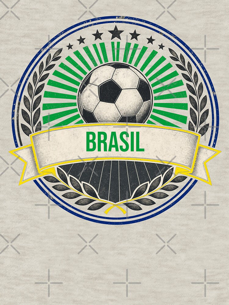 Brasil Vintage Soccer Crest — Retro Brazil Football Badge Fan Emblem by icemanphotos