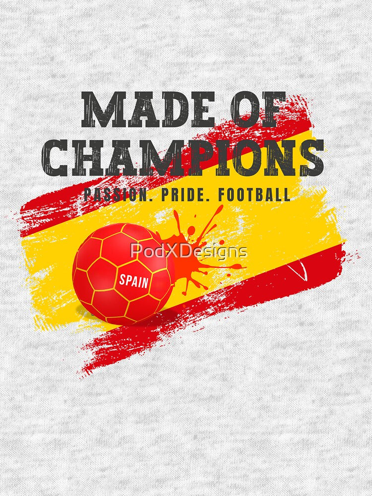 Spain Football Pride T-Shirt for Soccer Fans by PodXDesigns