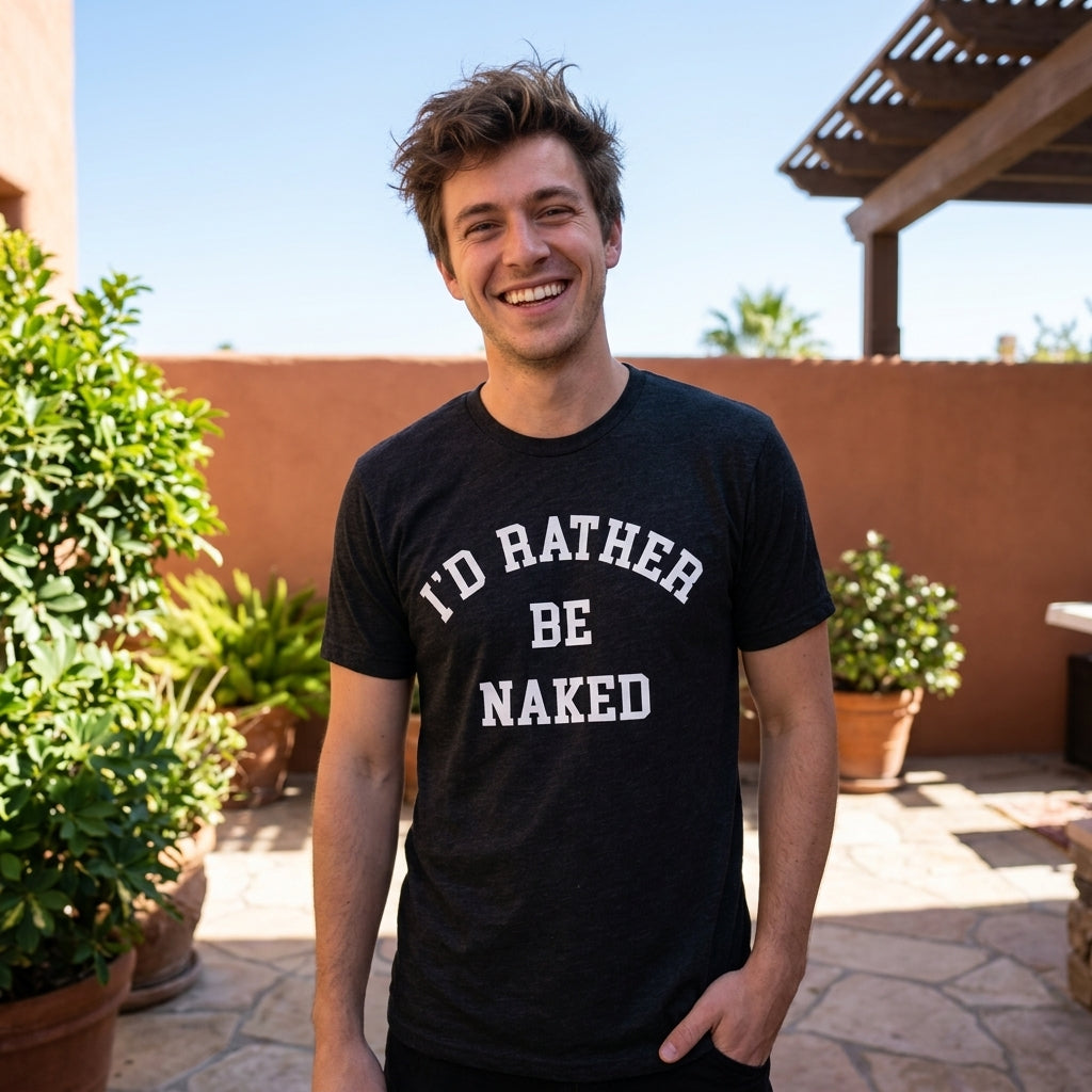 Id Rather Be Naked Men's T Shirt