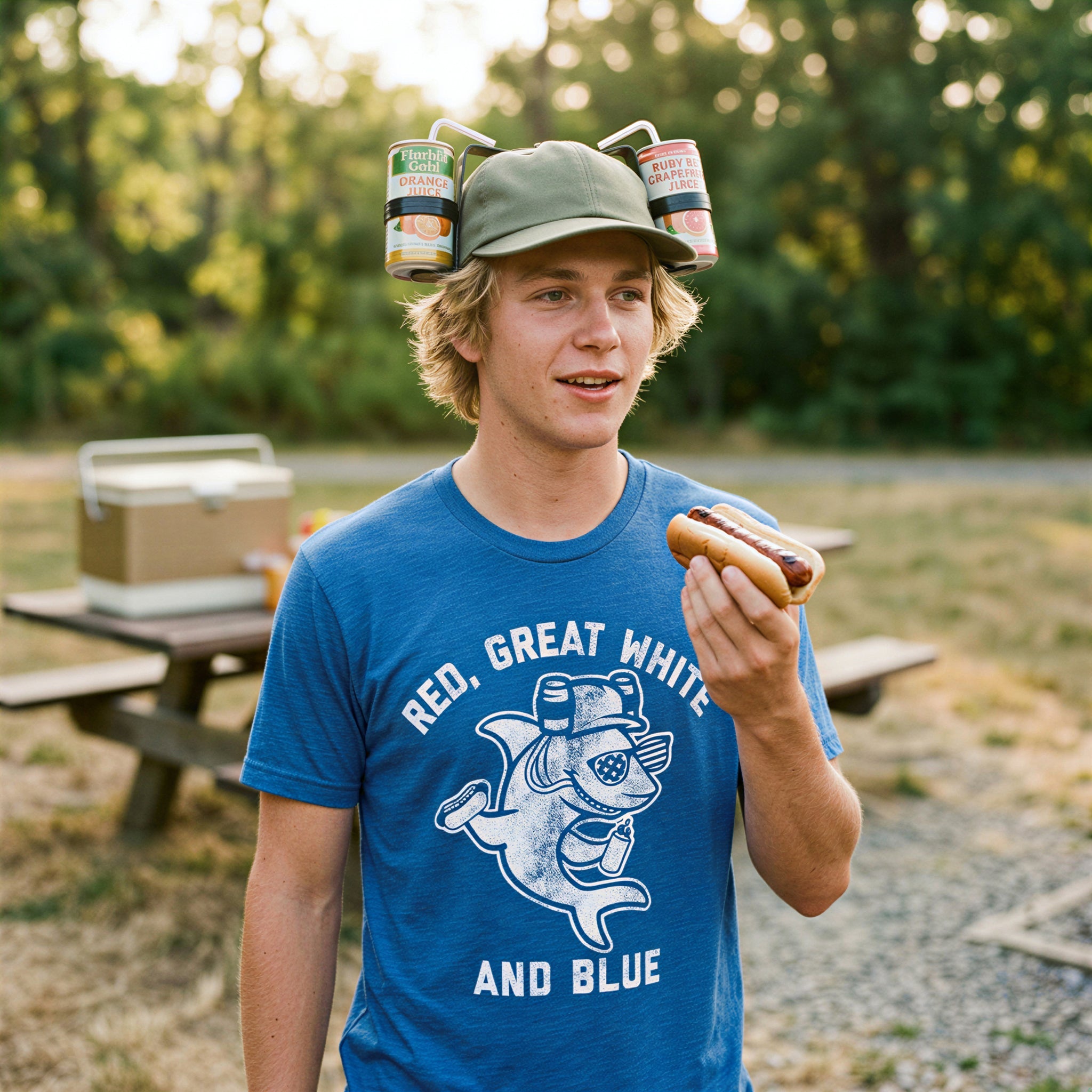 Red, Great White, And Blue Men's T Shirt