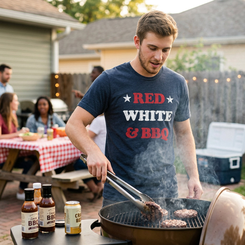Red White And BBQ Men's T Shirt