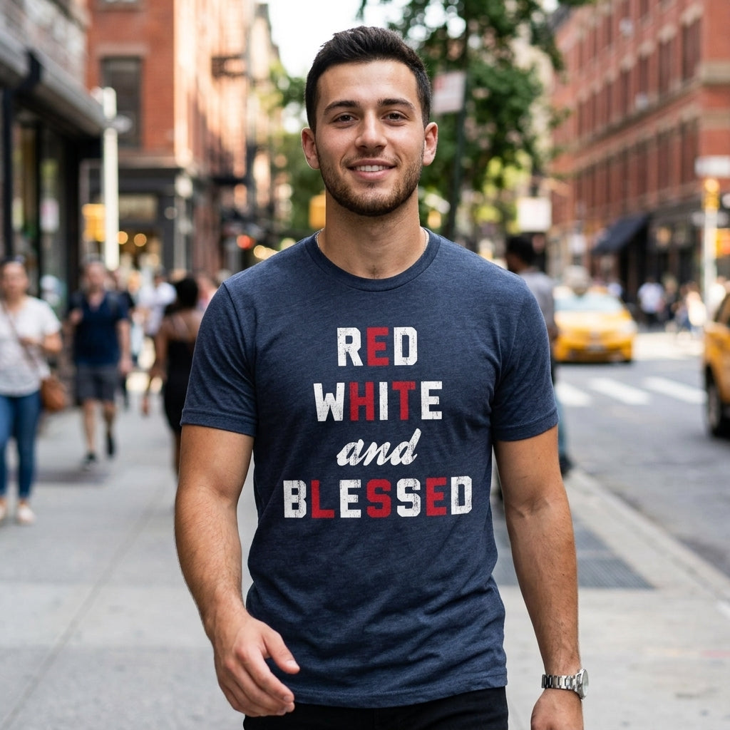 Red White And Blessed Men's T Shirt