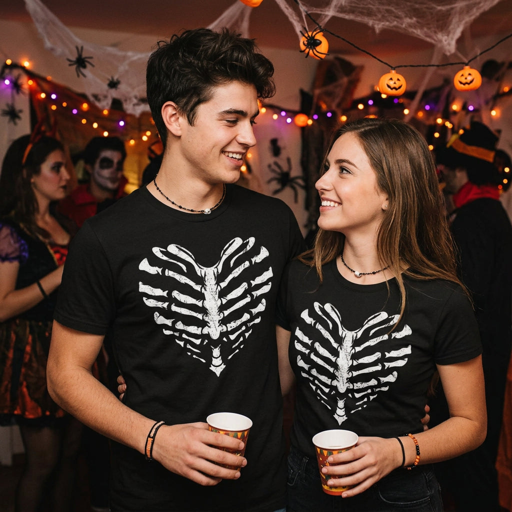Skeleton Ribcage Heart Men's T Shirt