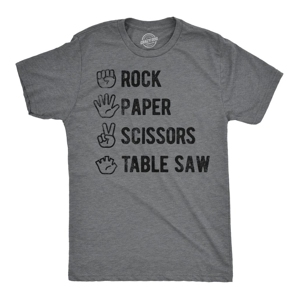 Rock Paper Scissors Table Saw Men's T Shirt