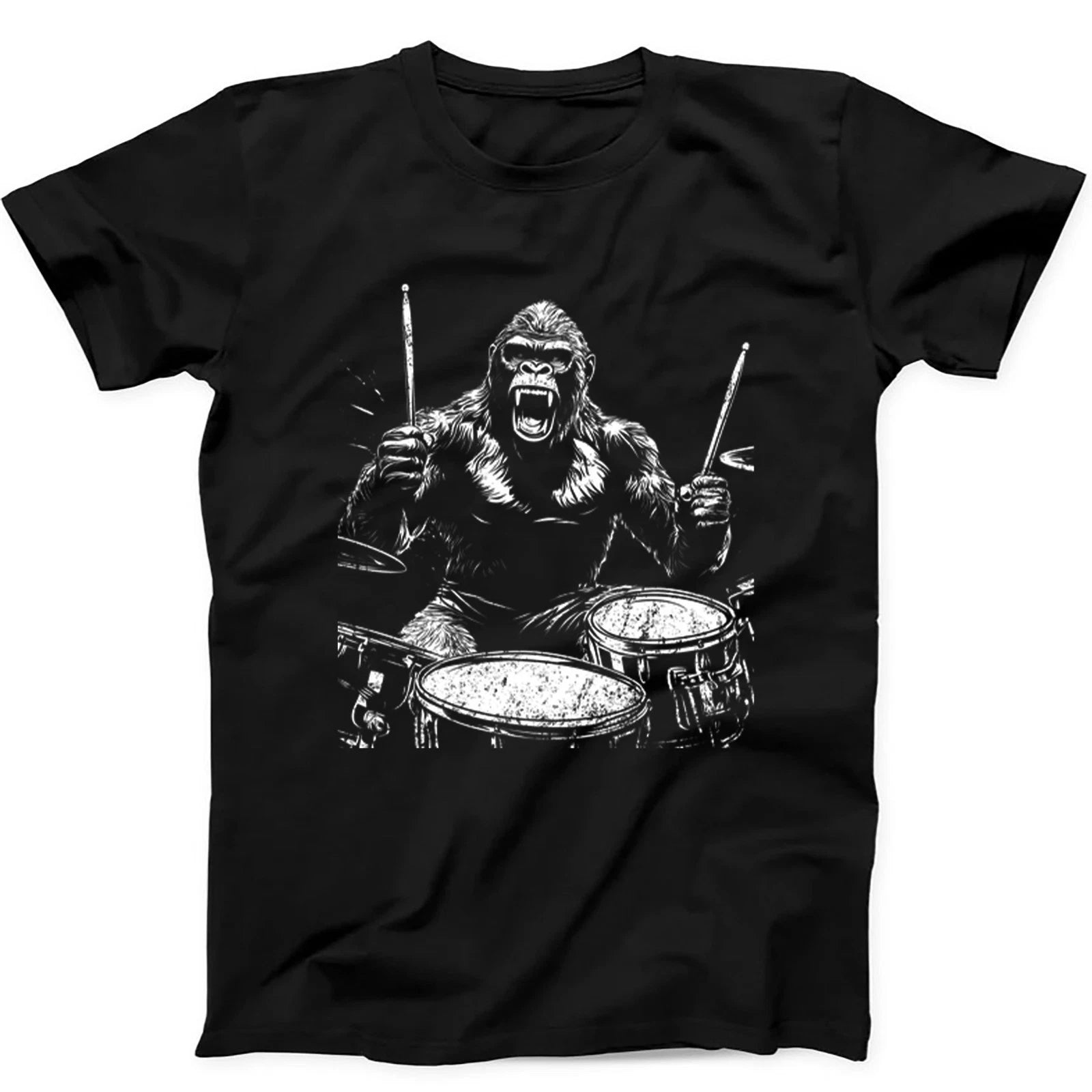 Gorilla Drummer Drum Drumming Monster Funny Animal T Shirt Sweatshirt Hoodie 406