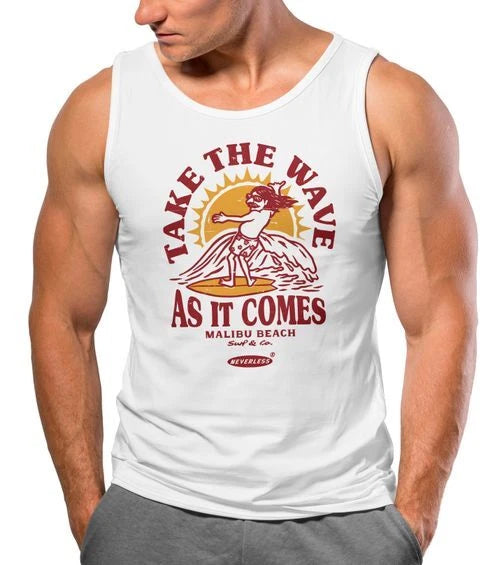 Men's Tank Top Surfer Saying Take the Wave Wave Surfing Fashion Street Style
