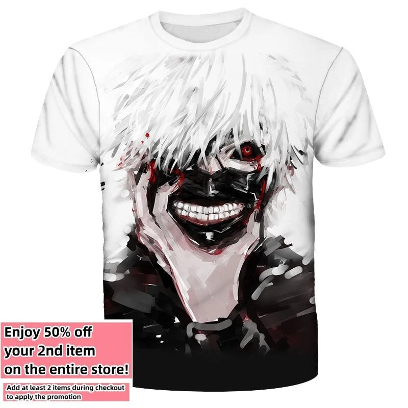 Tokyo Ghoul Anime Manga T-Shirt Double-Sided Adult Men's Size Large Medium Small