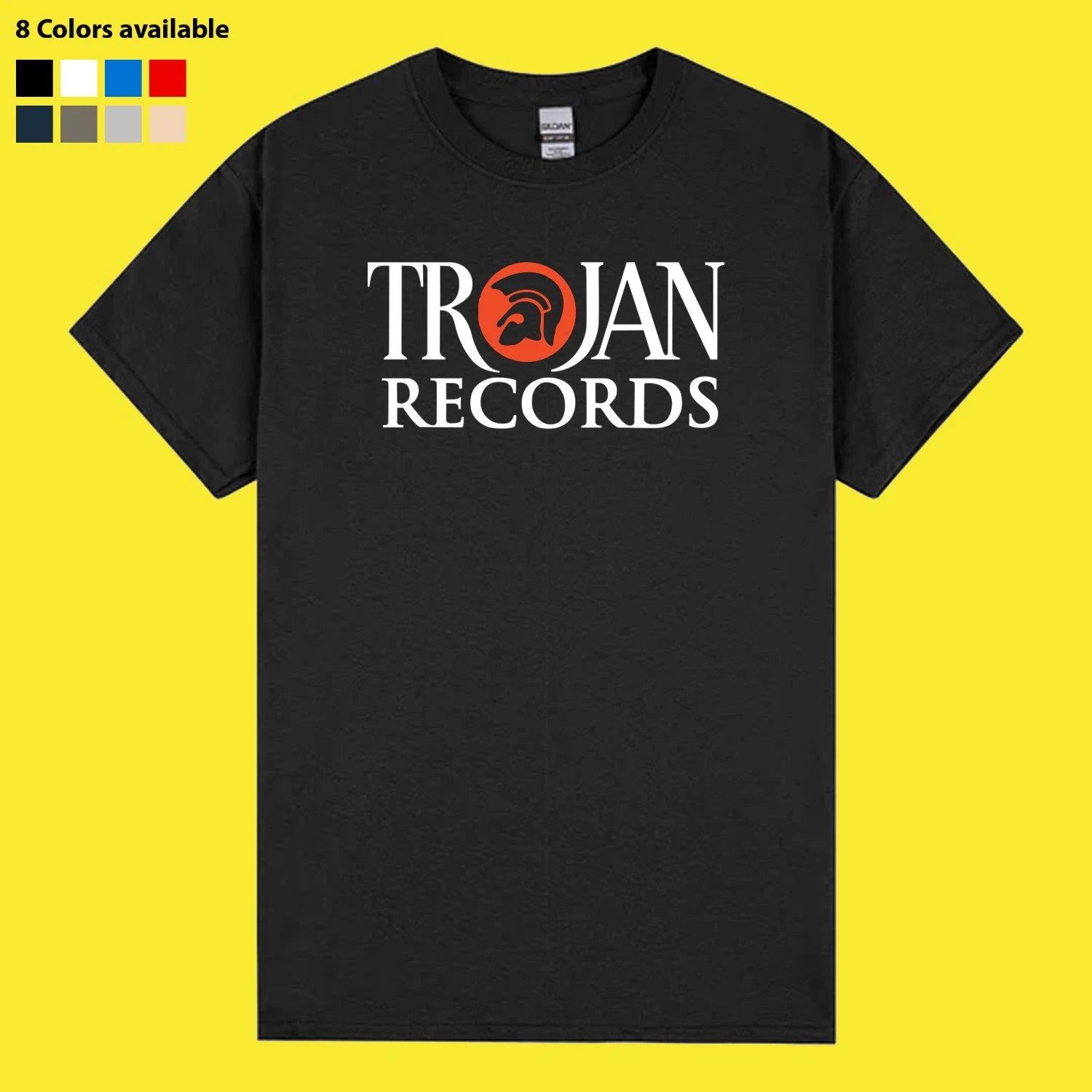 New Shirt TROJAN Records Logo T-Shirt Funny Made In USA S - 5XL