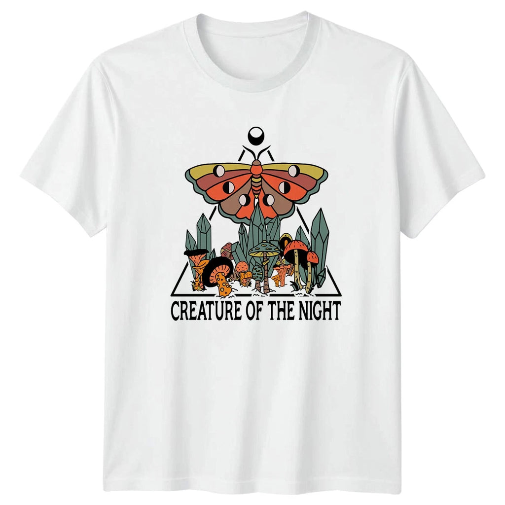 Creature Of The Night T-Shirt Moth Mushroom Crystal Nature Mystical Birthday