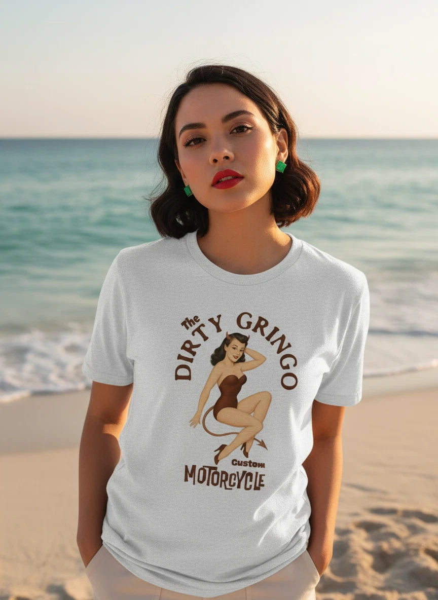 The Dirty Gringo WWII Bomber Nose art Pinup Retro Devil  Unisex classic tee