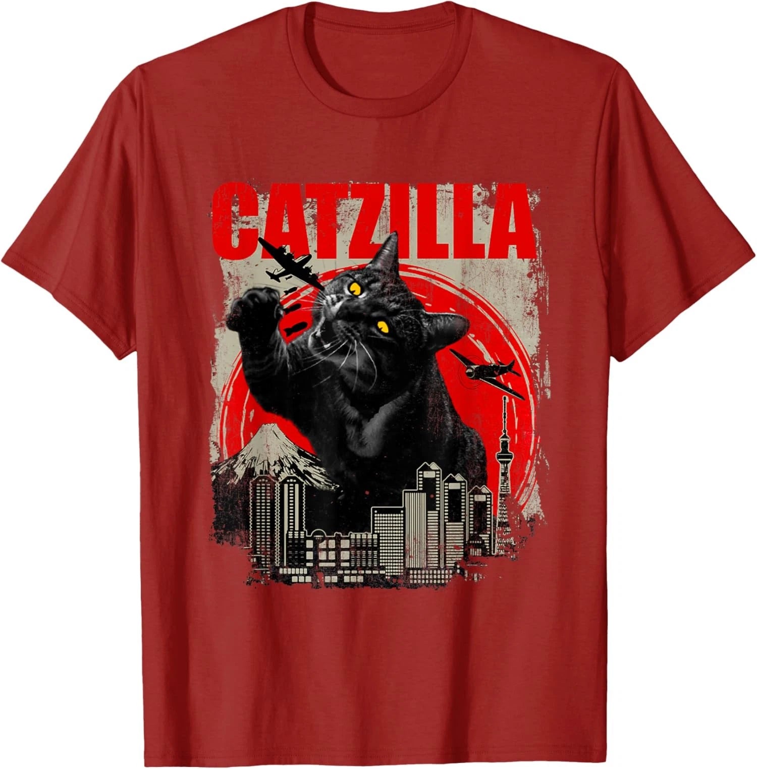 Rude Catzilla Funny Cat Lover Kitten Kitty Funny Unisex T-Shirt