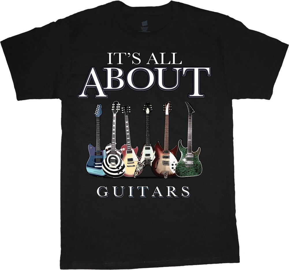 Guitar T-shirt Mens Guitarist Musician Gifts Graphic Tee Shirt