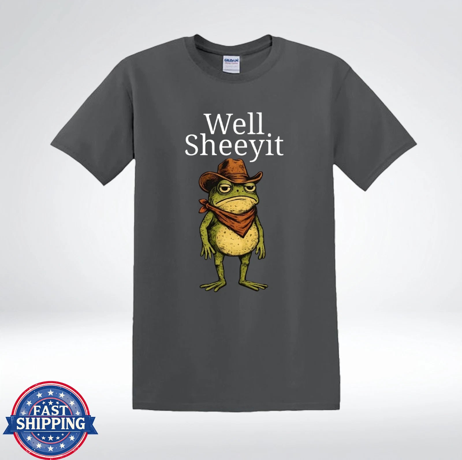 Well Sheeyit Funny Frog Cowboy Meme Western Humor T-Shirt