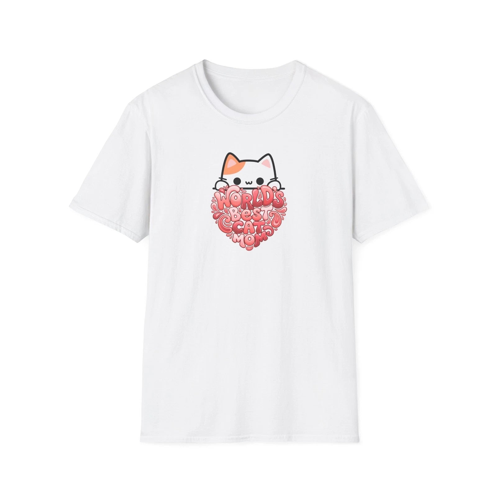 Kawaii Cat Mom Heart Tee T-Shirt | Cute Kitty Cat Mom Shirt