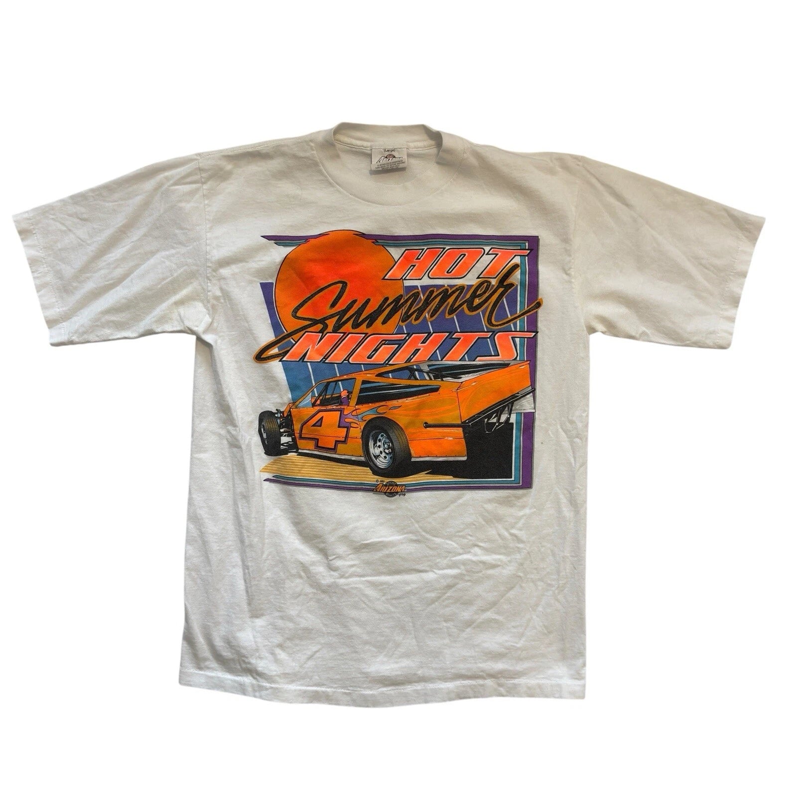 Hot Summer Nights Racing Cars Vintage T Shirt  PDX Muscle Y2K Large