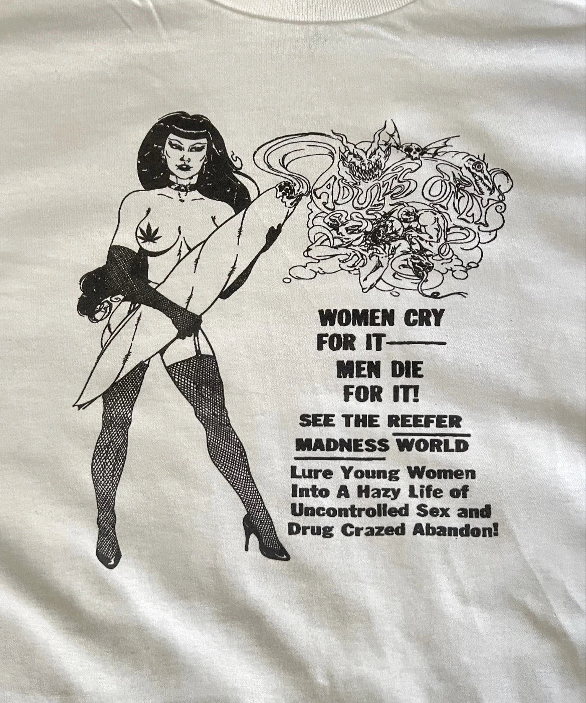 Reefer Madness Funny retro white Size XL unisex T-shirt