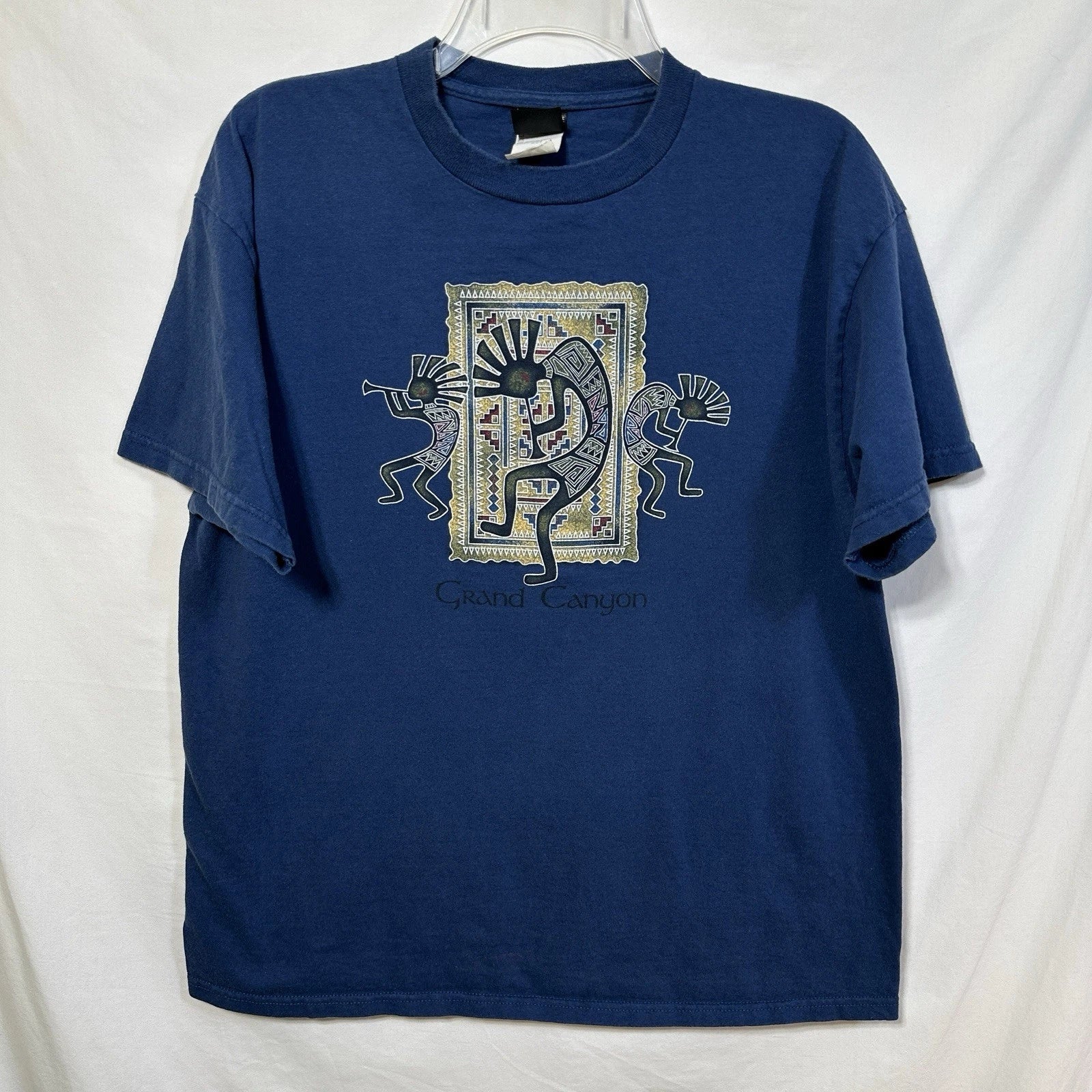 Vintage Kokopelli Grand Canyon Prairie Mountain L Graphic T-Shirt Tourist Tee
