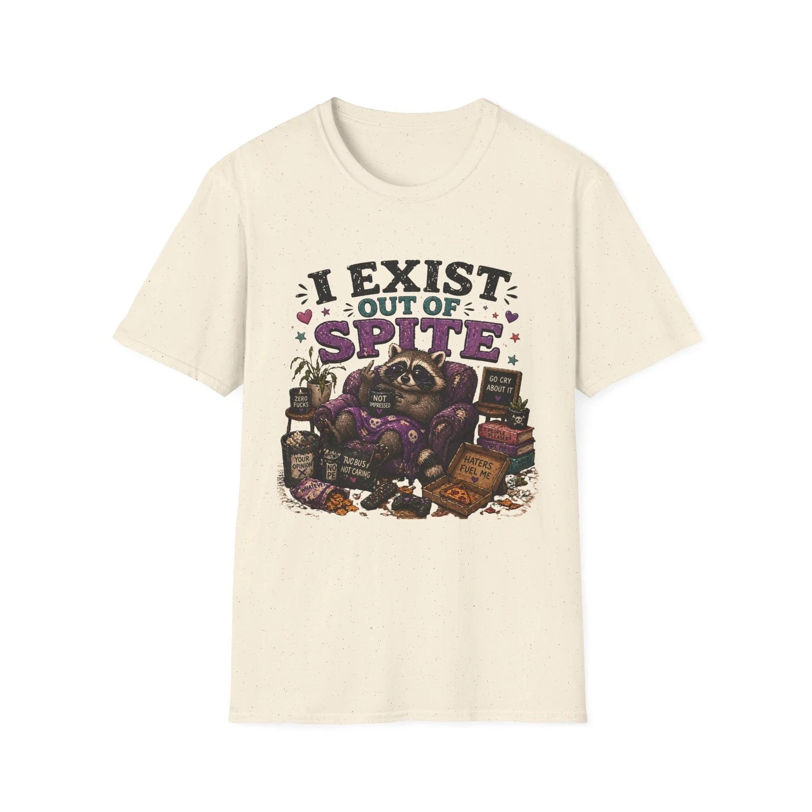 I Exist Out Of Spite sloth illustration T-Shirt | funny lazy sloth Tee