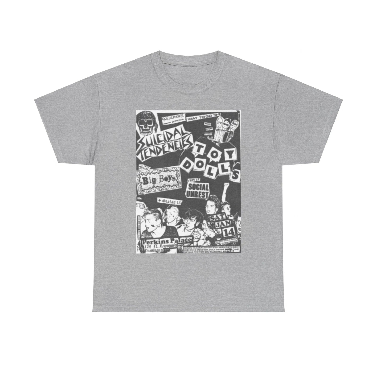 Toy Dolls Vintage Punk Rock Flyer Unisex Heavy Cotton Tee