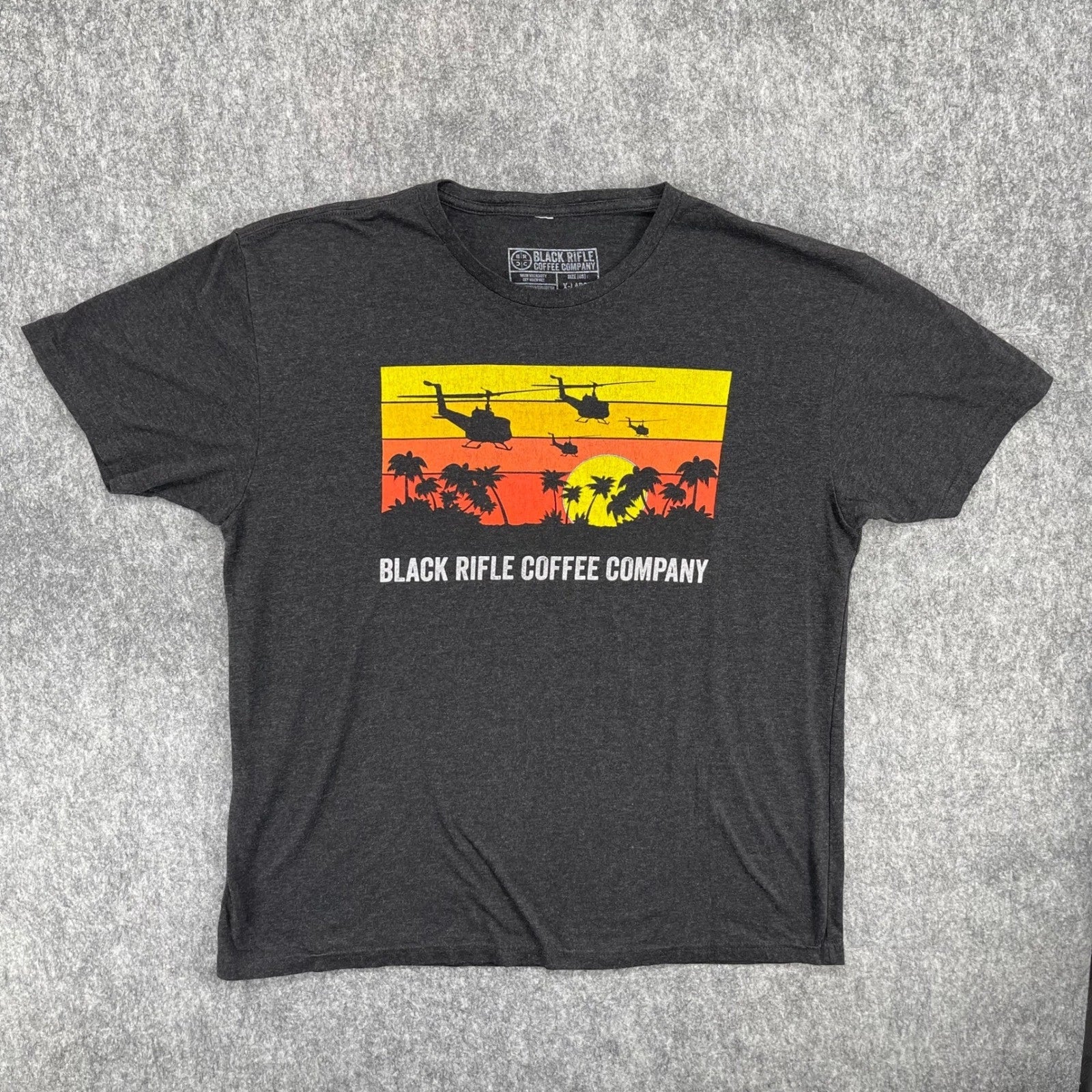 Black Rifle Coffee Company Shirt Mens XL Graphic Charcoal Grey Sunset