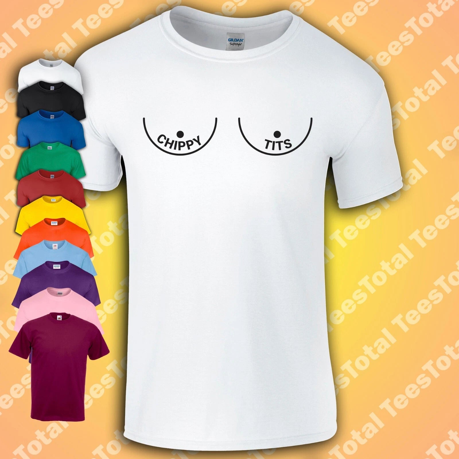 Chippy T*ts T-Shirt | Body Positive Chip Shop Fat Funny Offensive Rude Dad Joke