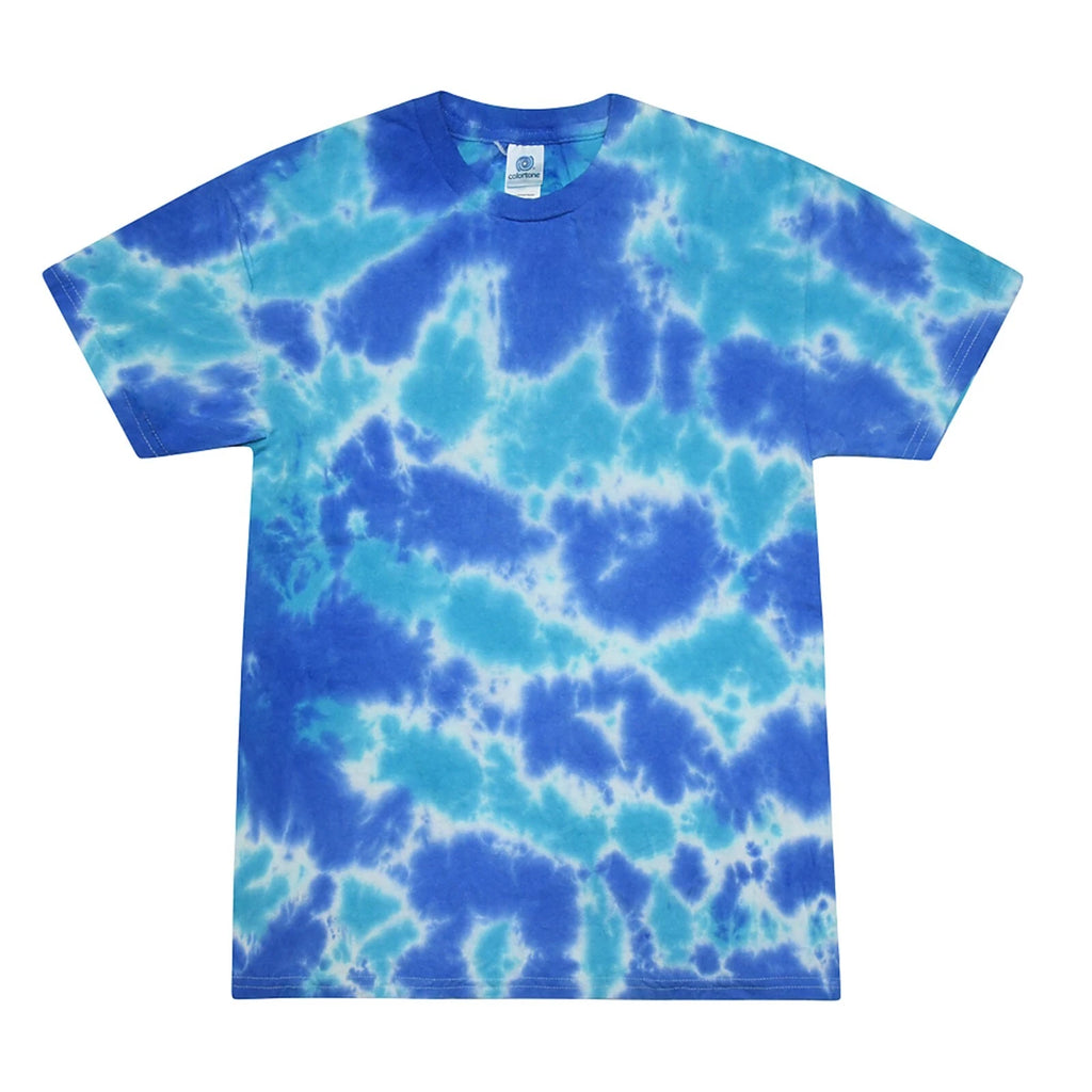 MultiBlue Tie Dye T-Shirts  Adult  & Kids Sizes Cotton Colortone