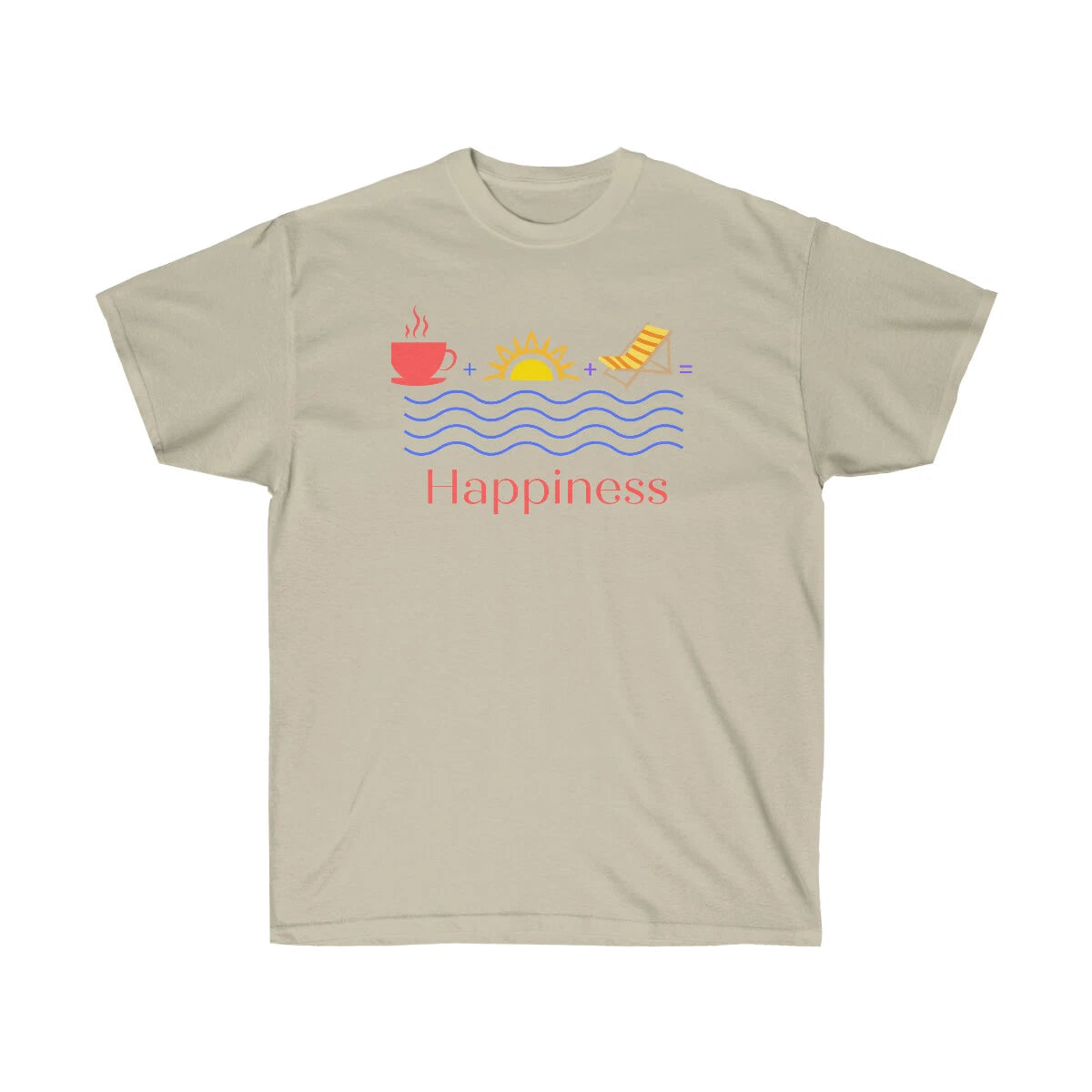 Happiness, Beach, Vacation, Coffee T-Shirt