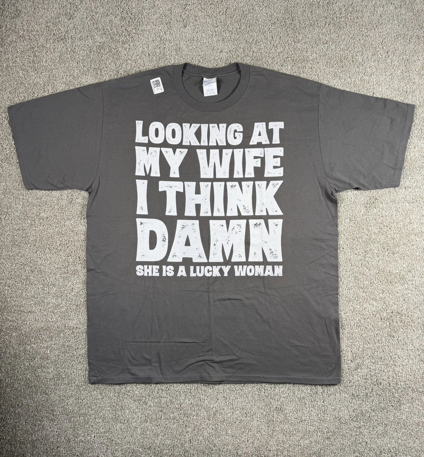 Husband Wife Shirt, She Is A Lucky Woman T-shirt, Dad Jokes Lover Funny T-shirt