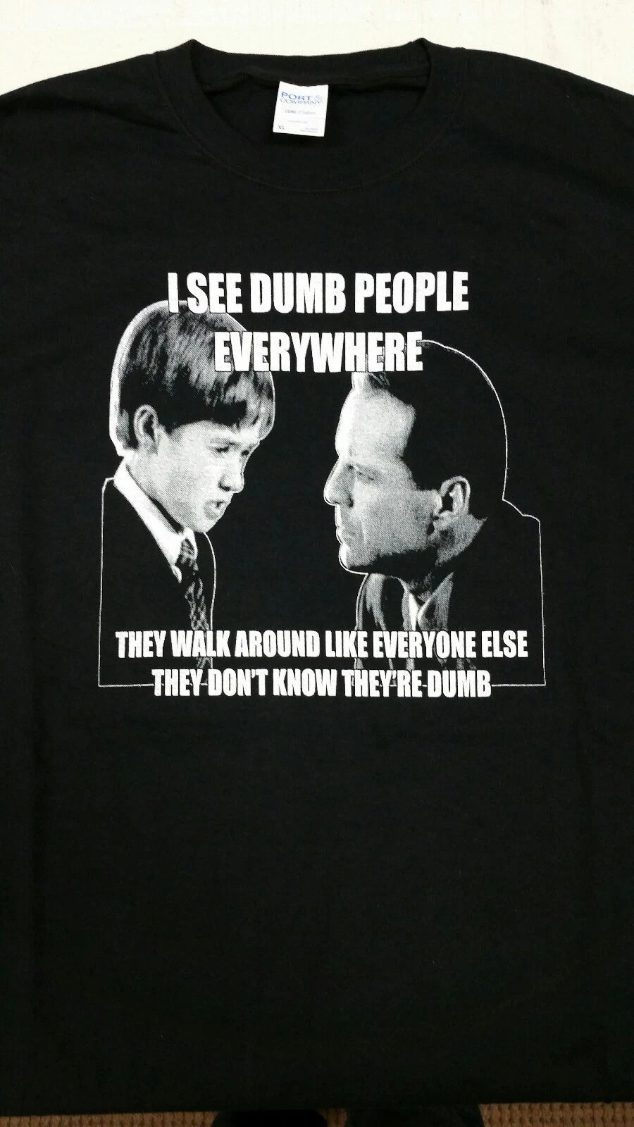 I SEE DUMB PEOPLE T-Shirt Screen Printed The Sixth Sense Bruce Willis Dead meme