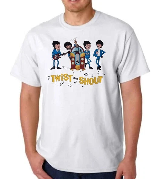 THE BEATLES SATURDAY MORNING CARTOON TWIST AND SHOUT T-SHIRT TEE