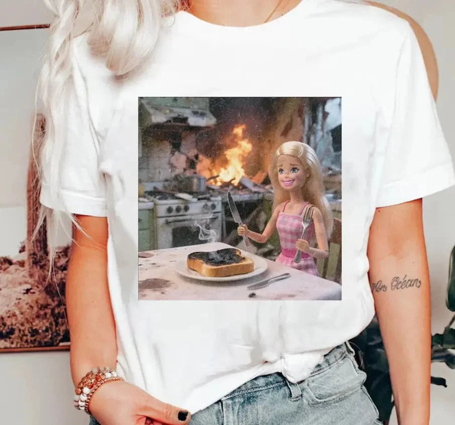 Distressed Doll Face Meme Shirt, Trendy Tee, Weird Shirt, Fun Unique Doll Shirt