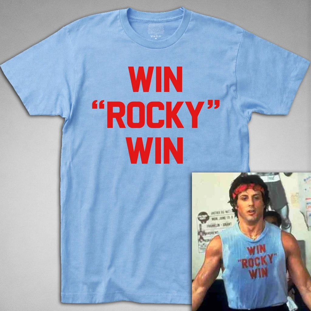 WIN ROCKY WIN T-SHIRT balboa boxing boxer training apollo creed fight gym 80s