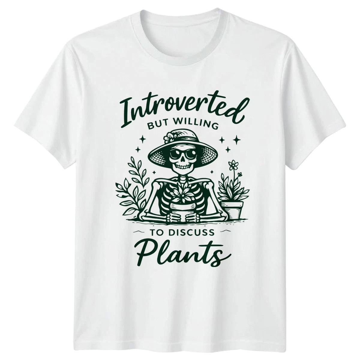 Introverted But Willing To Discuss Womens T-Shirt Indoor Plants Gardening