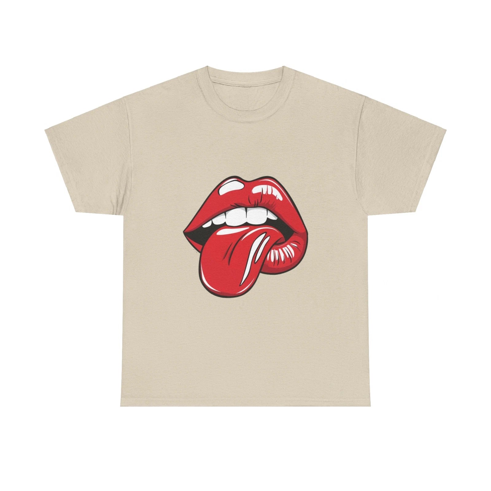 Sexy Retro PopArt Red Lips and Tounge Unisex heavy cotton Tshirt