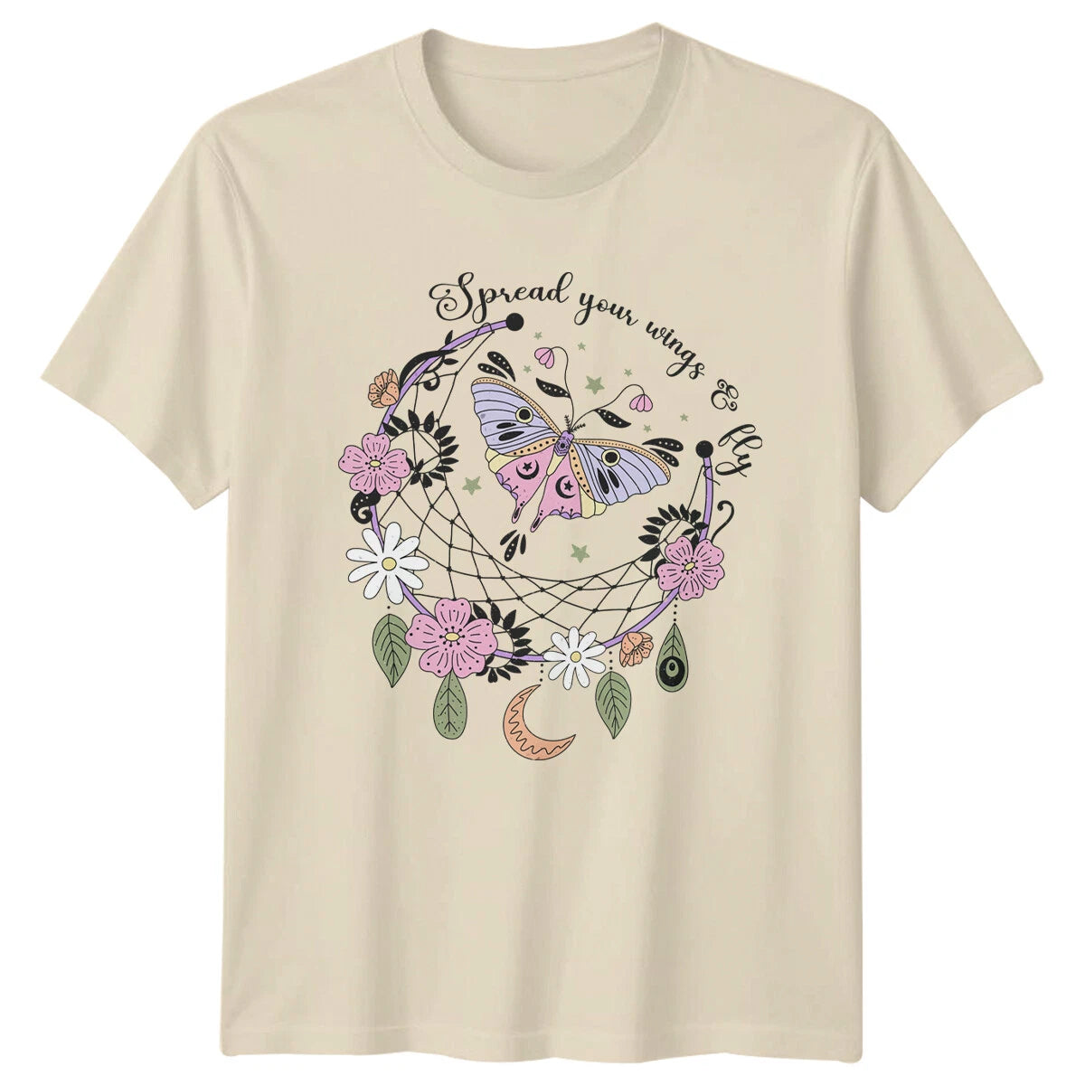 Butterfly Dreamcatcher Spread Your Wings & Fly Boho Celestial T-Shirt