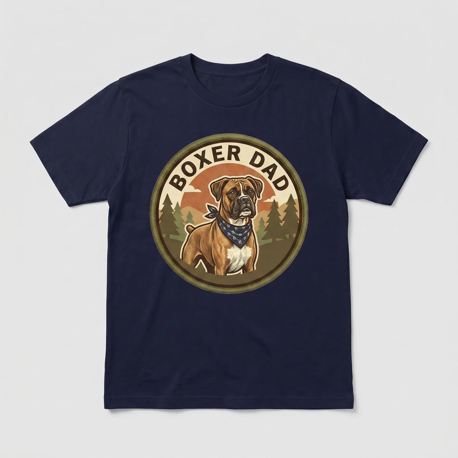 Boxer Dad T-Shirt Boxer Dog Dad Gift Men Graphic Tee Fathers Day Cute Owner
