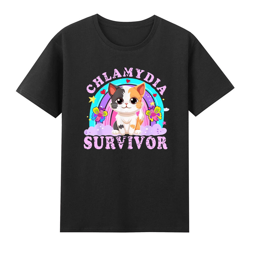 Chlamydia Survivor Cute Cat Meme Funny Cats Kitty Lover T-Shirt
