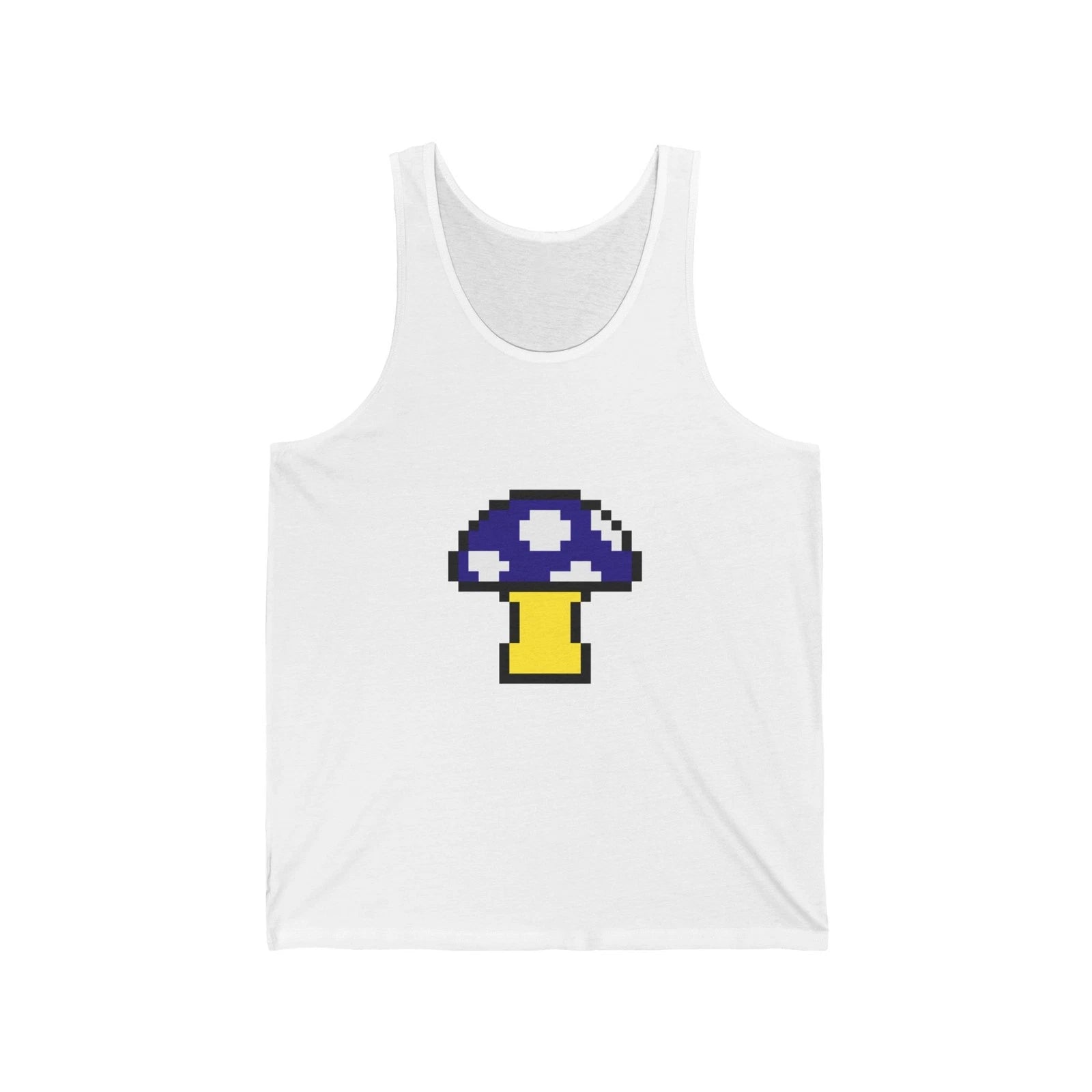 Unisex Jersey Tank Cute 8-Bit Retro Pixel Art Super Funky Mushroom Design