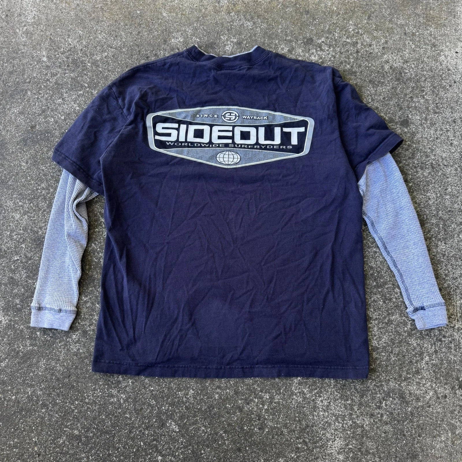 Vintage 2000s Sideout Longsleeve layered Shirt - Size Men’s L- Skate Surf Y2K