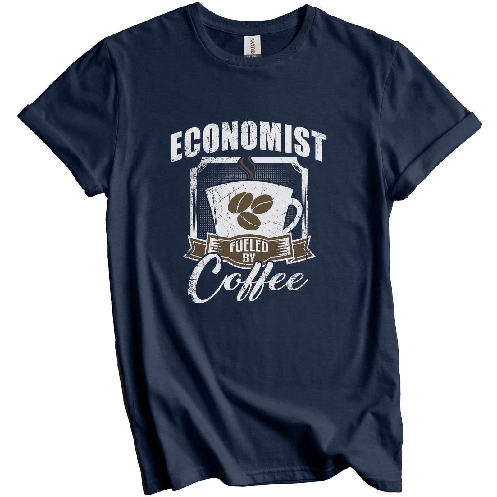 Economist Fueled By Coffee Funny T-Shirt Gift for Economist