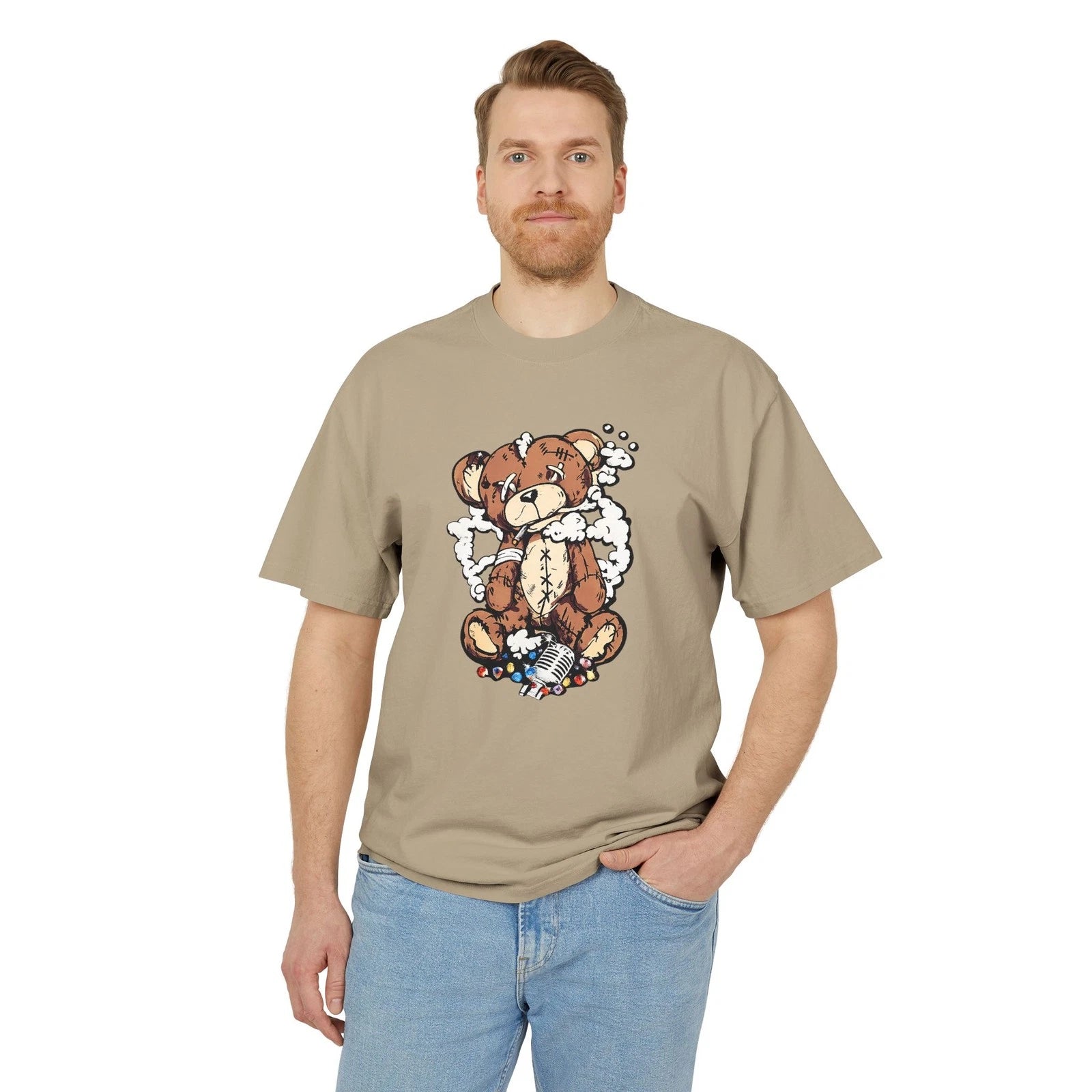 Teddy Bear Bubble Bath Tee Cute Plush Illustration Shirt