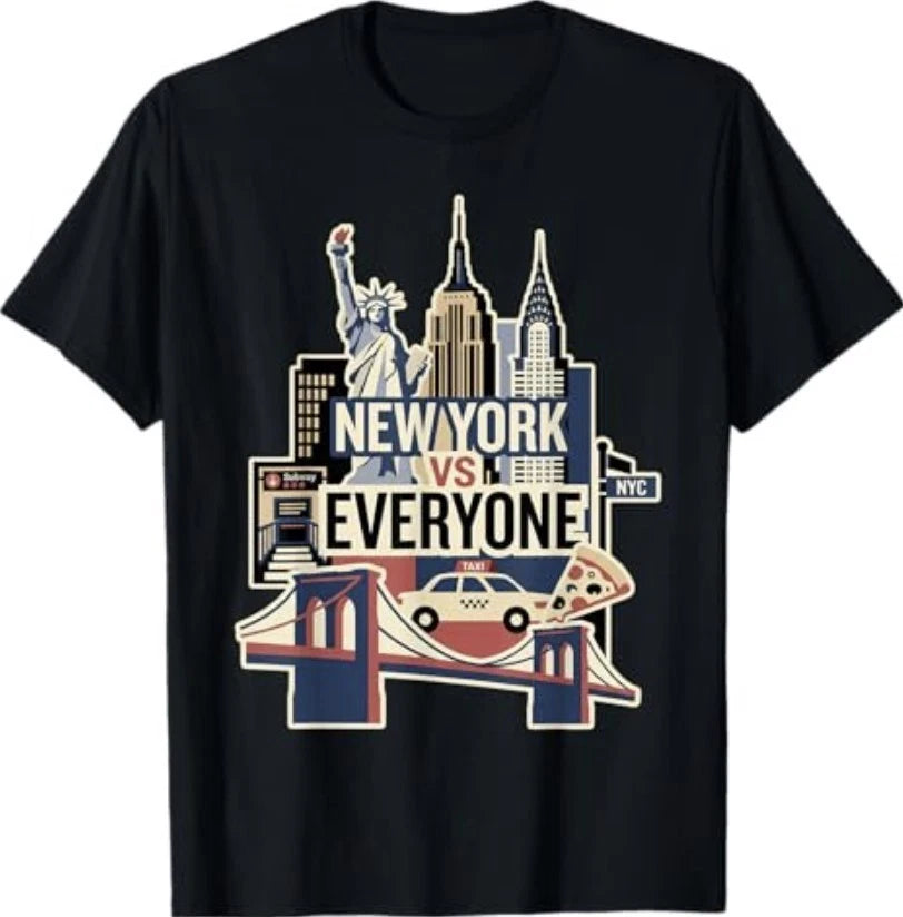 Vintage New York VS Everyone Sport New York Graphic Design T-Shirt