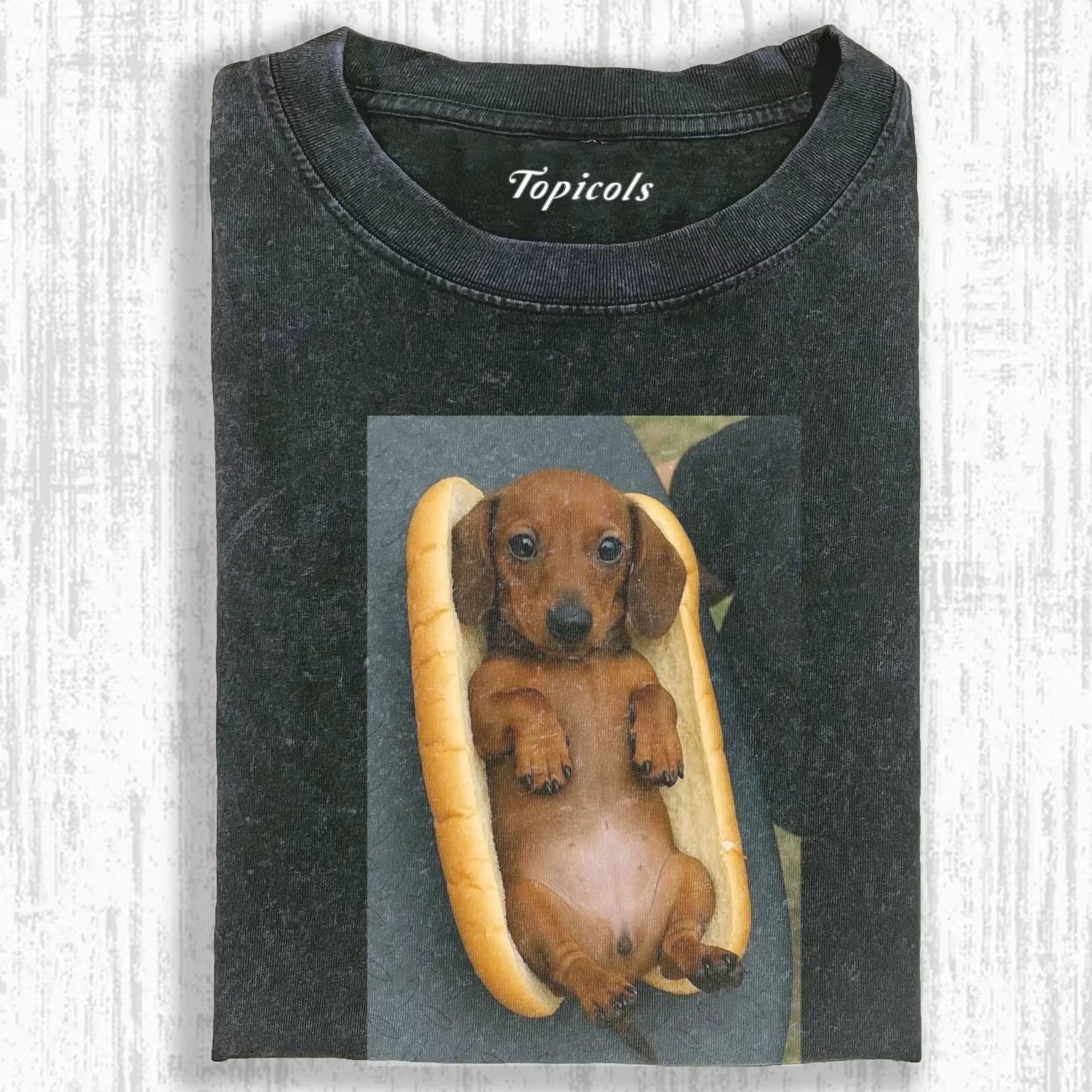 Funny Dachshund Hot Dog T-Shirt Cute Wiener Dog Puppy Vintage Tee