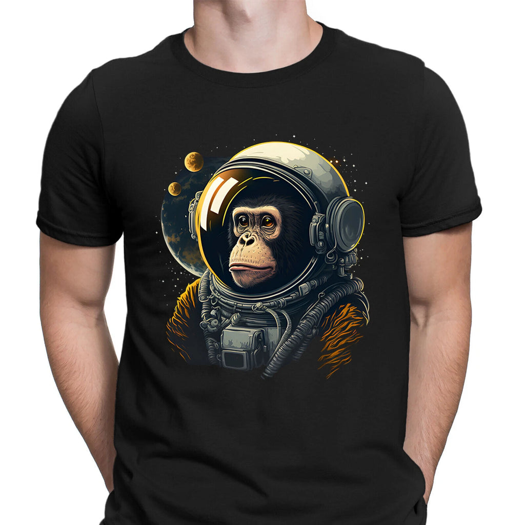 Monkey Astronaut Cool Animal Funny Ideal Gift Retro Mens T-Shirts Tee Top #6NE