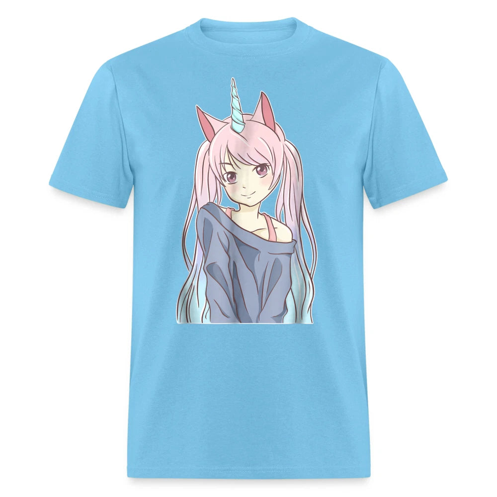 Japanese Anime Girl Unicorn Shirt Notice Me Senpai Kawaii Hentai Waifu T-Shirt