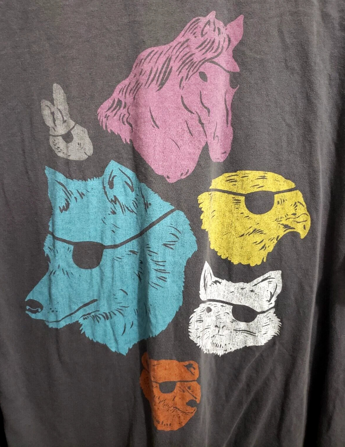ANIMALS WITH EYEPATCHES! YES! Design by Laser Bread, Threadless Shirt, Guys 2XL