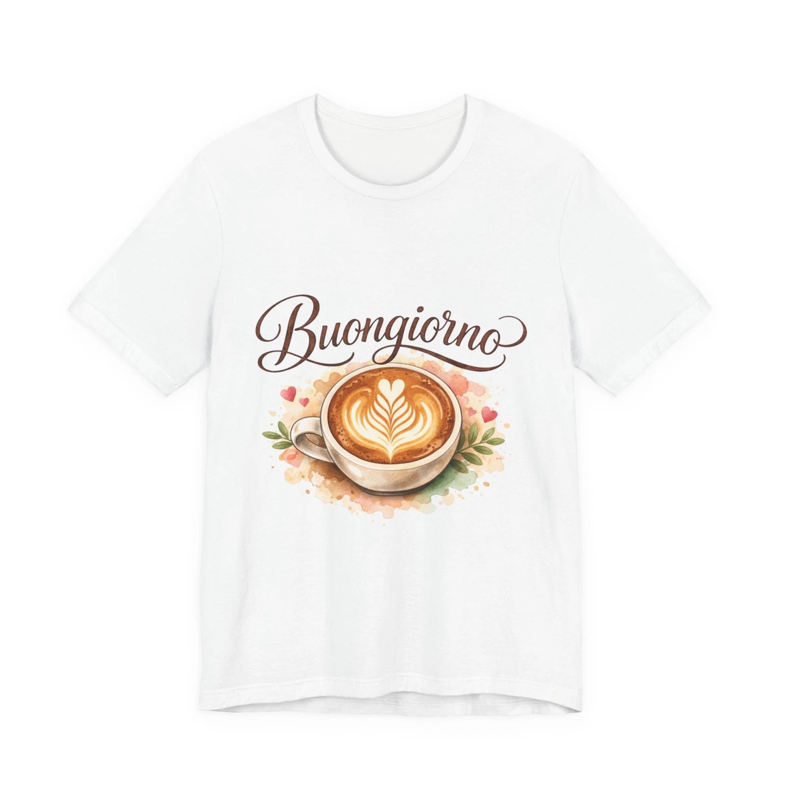 Buongiorno Latte Art T-Shirt | Coffee Cup Illustration
